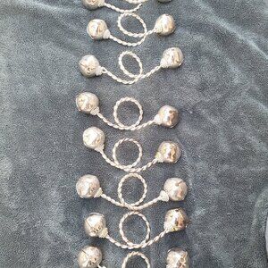 Vintage Silver-tone Jingle Bell Napkin Rings, set of 8